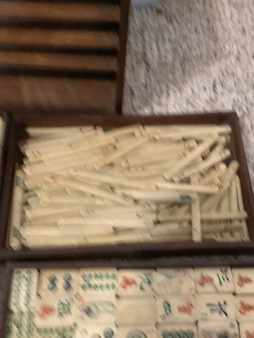 Traditional Wooden Mahjong Set in Brown – Complete Collection - Picture 4 of 16